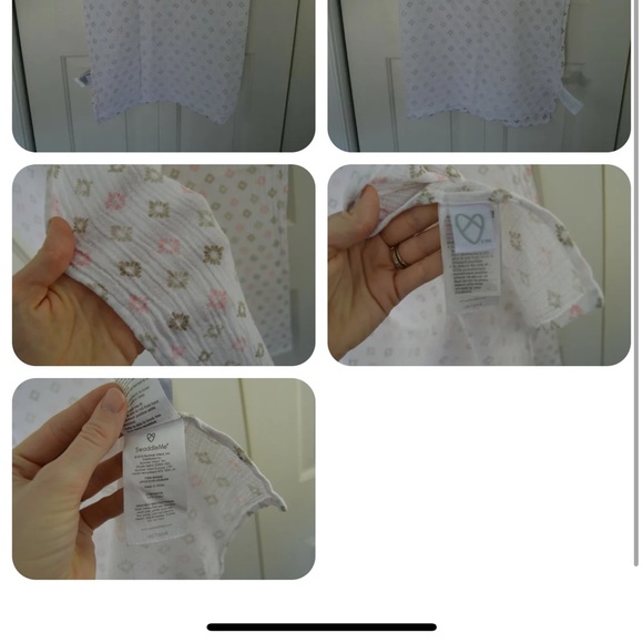 Swaddle Me Summer Infant Baby Blanket Muslin White Tan Pink Medallion Print - Picture 4 of 4